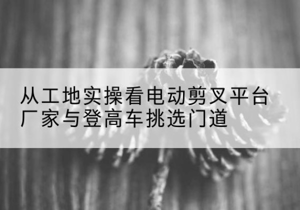 容县电动剪叉升降平台厂家-从工地实操看电动剪叉平台厂家与登高车挑选门道
